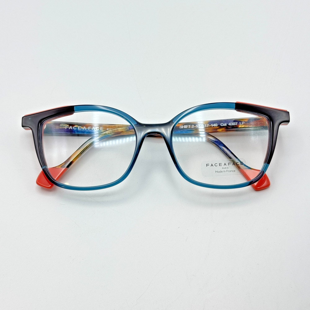 Face A Face Eyeglass Frames Shift 2 Col. 4307 Transparent Blue 53-17-140 New